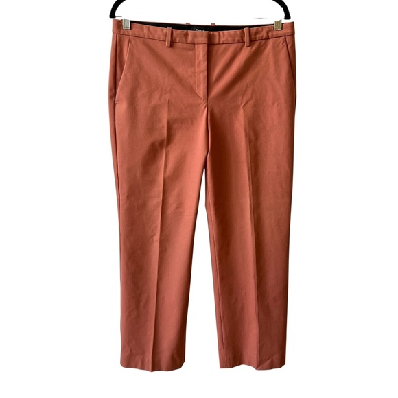 THEORY TROUSER PANTS 10 ANKLE LENGTH NWOT SALMON CAREER CASUAL OFFICE CLASSIC - Picture 2 of 12